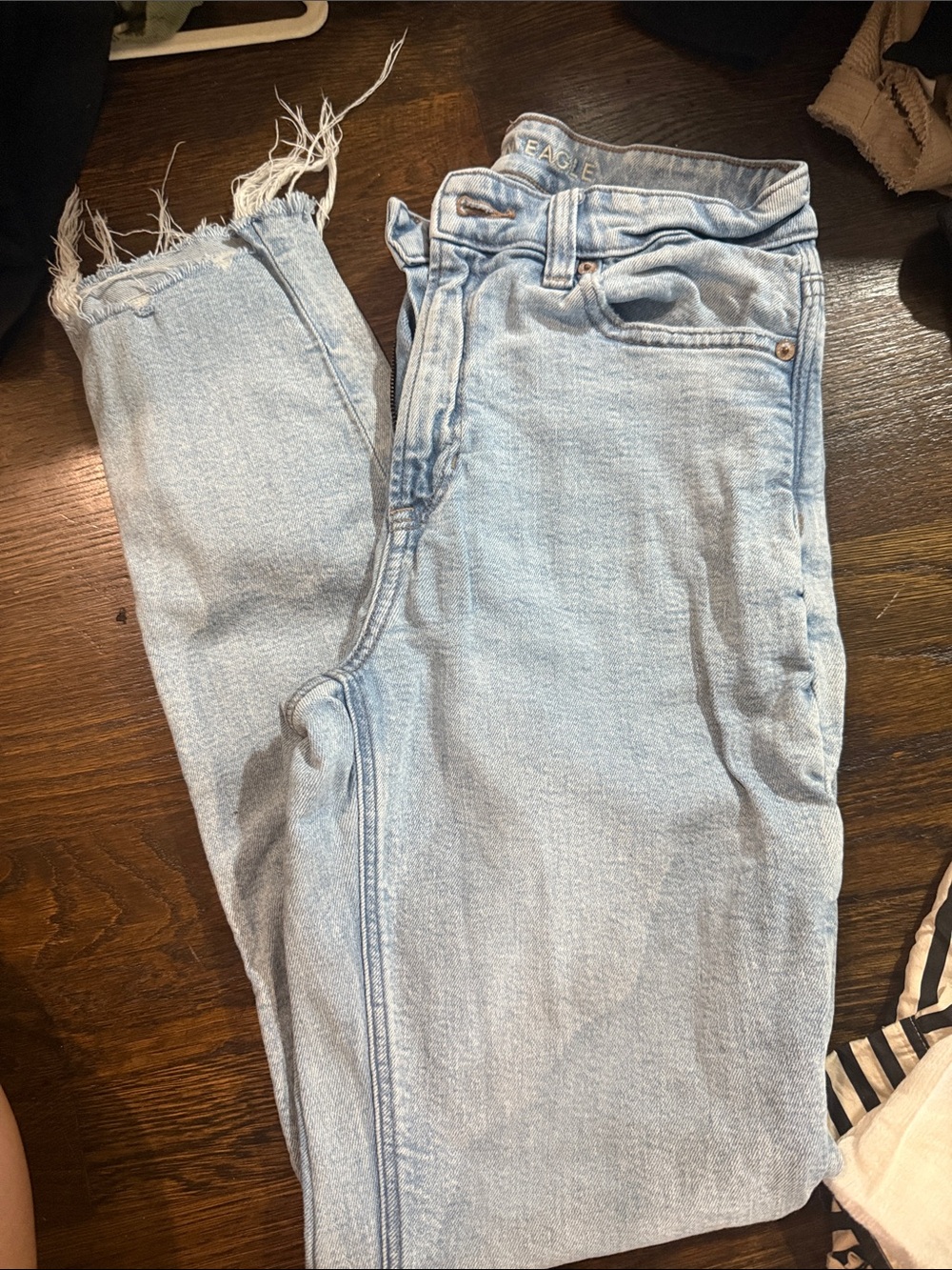 American Eagle Outfitters Light Blue High-Rise Straight Leg Jeans